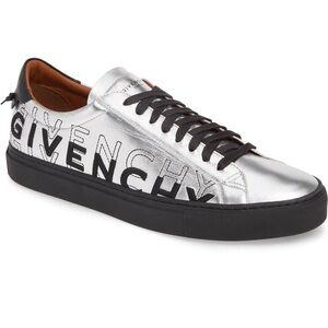 Givenchy Metallic Silver Sneakers with Black Details